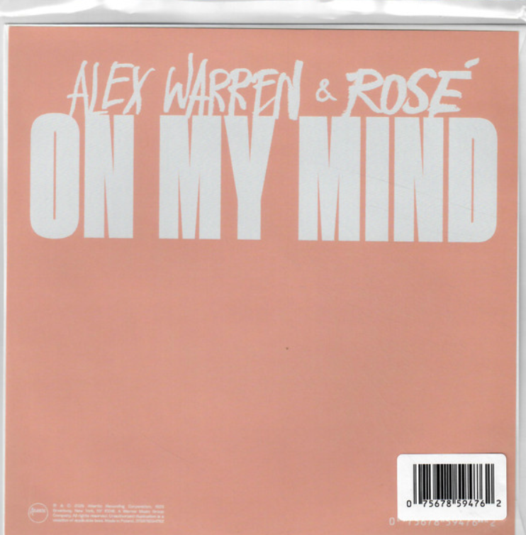 NUEVO-Alex Warren (6) & Rosé (2) ‎– On My Mind